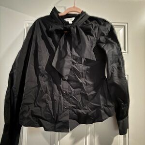 Kohl's Black Women's dress shirt with Bow Accent